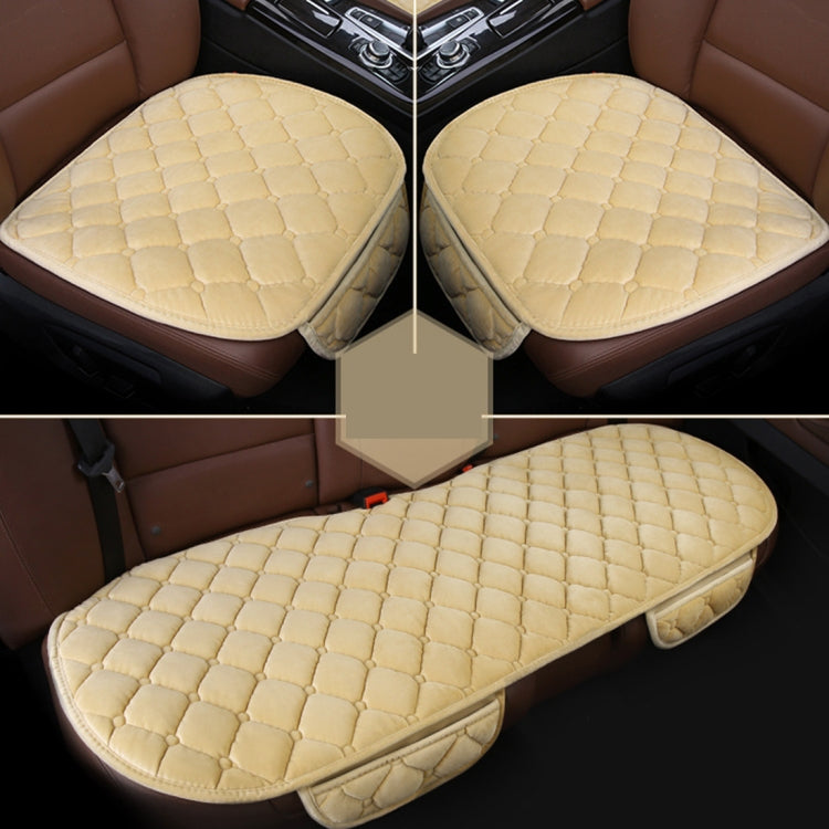 3 PCS / Set Luxurious Warm Car Seat Cover Cushion Universal Front Back Seat Covers Car Non-slip Chair Pad Warm Car Mats No Back Plush Cushion - HoMEdemic™ 