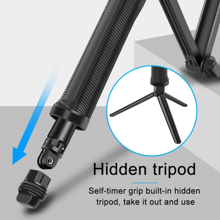 3-Way Monopod + Tripod + Grip Super Portable Magic Mount Selfie Stick for GoPro, Insta360, DJI and Other Action Cameras, Length of Extension: 20-62cm - HoMEdemic™ 