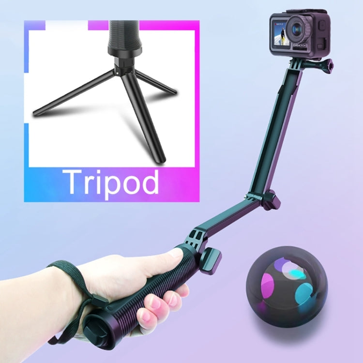 3-Way Monopod + Tripod + Grip Super Portable Magic Mount Selfie Stick for GoPro, Insta360, DJI and Other Action Cameras, Length of Extension: 20-62cm - HoMEdemic™ 