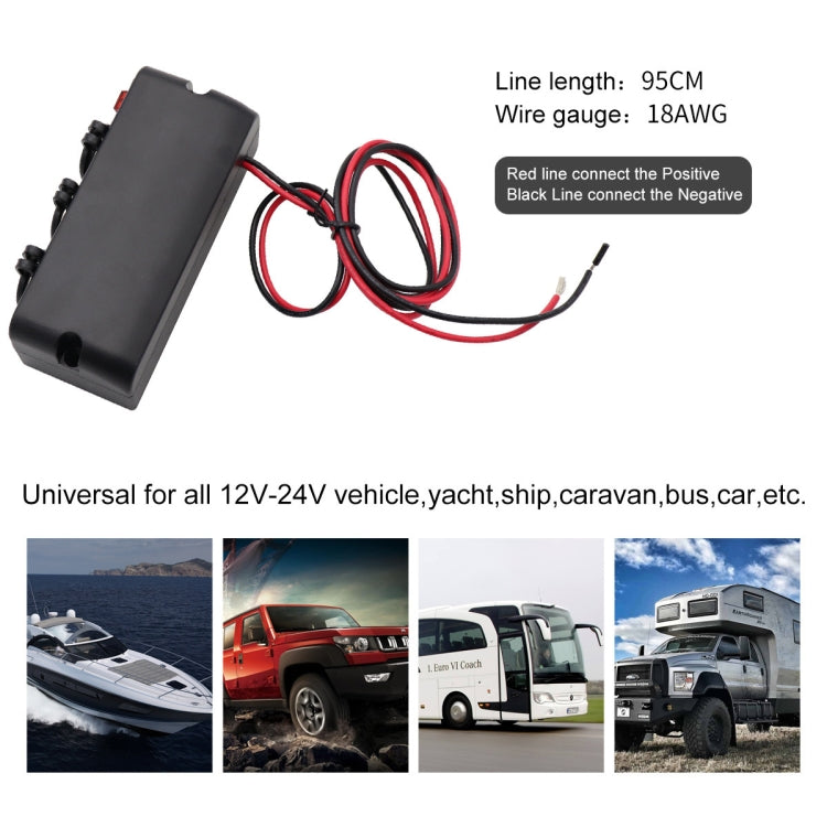 3 in 1 12-24V 16A Car Cigarette Lighter Socket with Overload Protection Switch Control, 3 in 1 12-24V 16A - HoMEdemic™ 