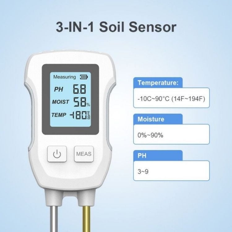 3 in 1 Digital Display Soil Detector, Soil Moisture, Temperature, PH - HoMEdemic™ 