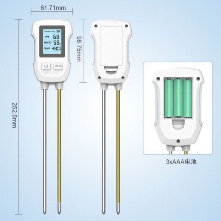 3 in 1 Digital Display Soil Detector, Soil Moisture, Temperature, PH - HoMEdemic™ 