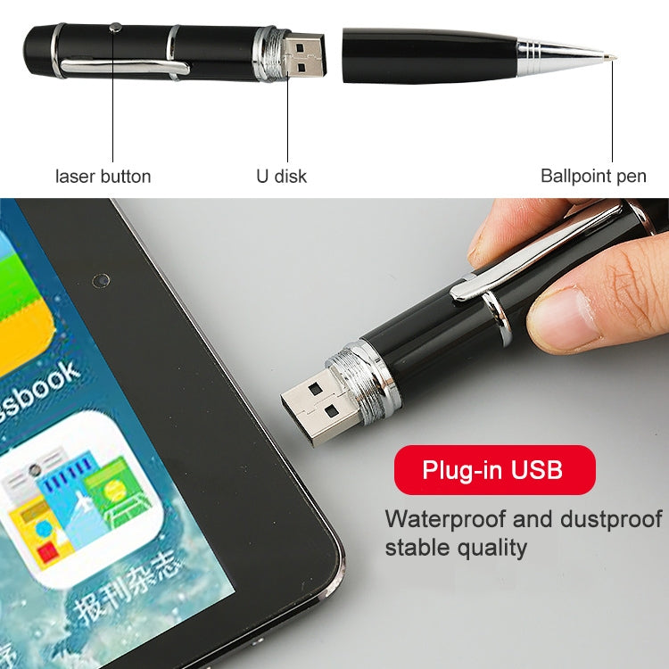 3 in 1 Laser Pen Style USB Flash Disk, Silver (8GB)(Silver) - HoMEdemic™ 