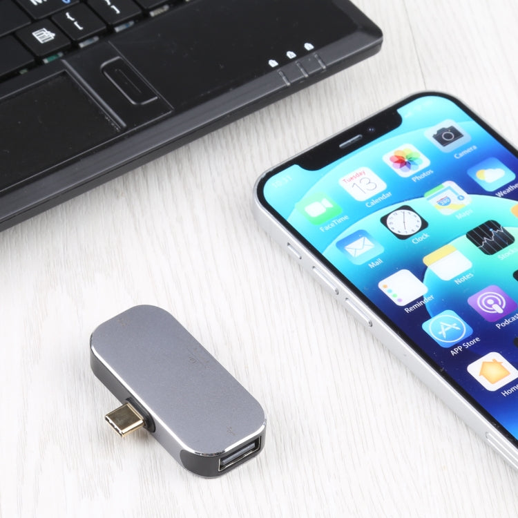 3 in 1 USB-C / Type-C Male to USB-C / Type-C Charging + USB + DP Female Adapter, USB-C / Type-C + USB + DP - HoMEdemic™ 