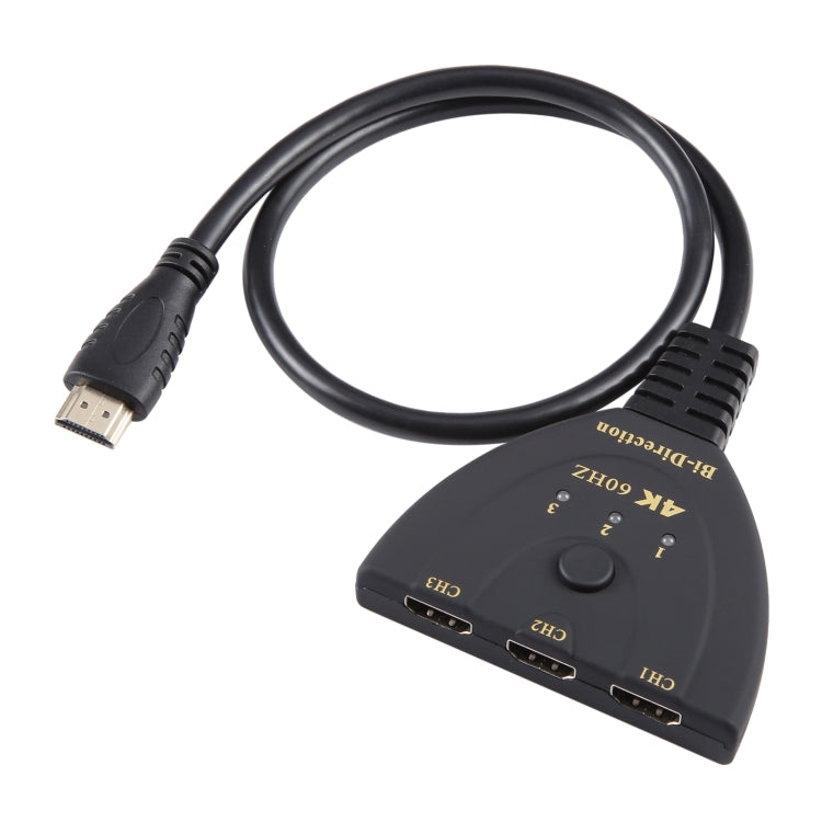 3 x 1 4K 60Hz HDMI Bi-Direction Switcher with Pigtail HDMI Cable - HoMEdemic™ 