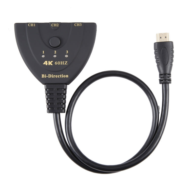 3 x 1 4K 60Hz HDMI Bi-Direction Switcher with Pigtail HDMI Cable - HoMEdemic™ 