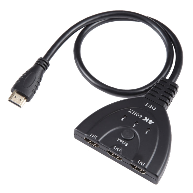 3 x 1 4K 60Hz YUV4:4:4 HDR HDMI Switcher with Pigtail HDMI Cable - HoMEdemic™ 