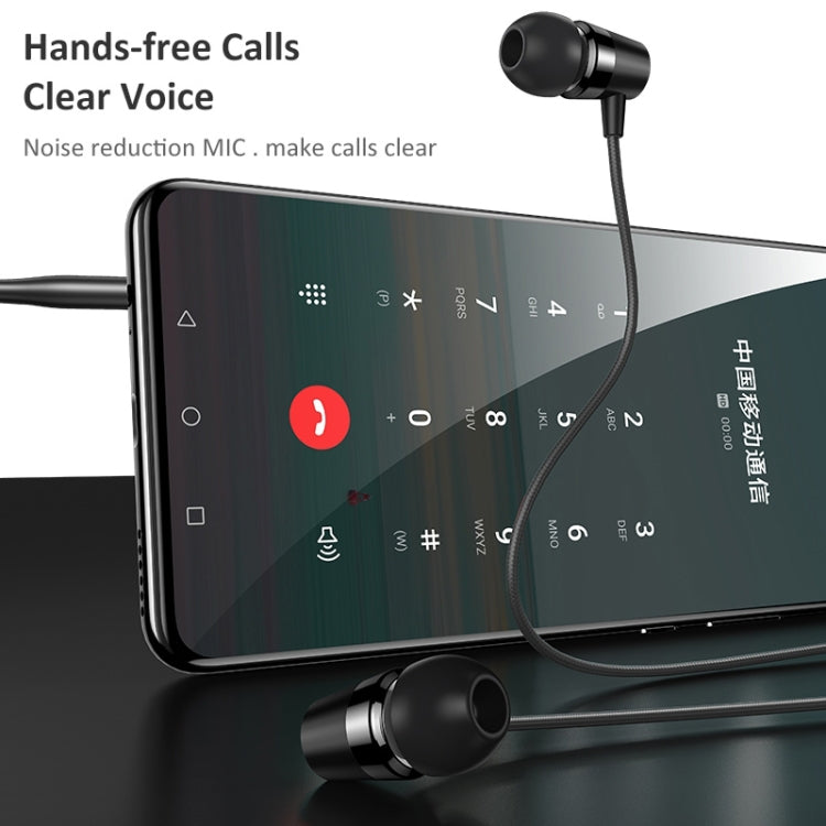 30 PCS USAMS EP-42 3.5mm Plating Metal In-ear Wired Earphone, Length: 1.2m, Test Tube Packaging(Black) - HoMEdemic™ 