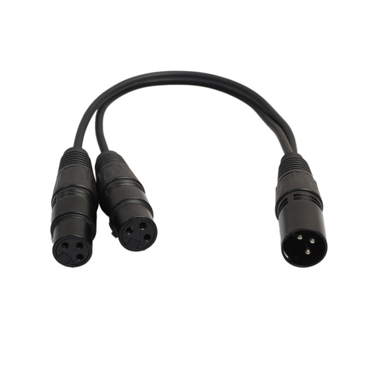 30cm 3 Pin XLR CANNON 1 Male to 2 Female Audio Connector Adapter Cable for Microphone / Audio Equipment, 1 Male to 2 Female - HoMEdemic™ 