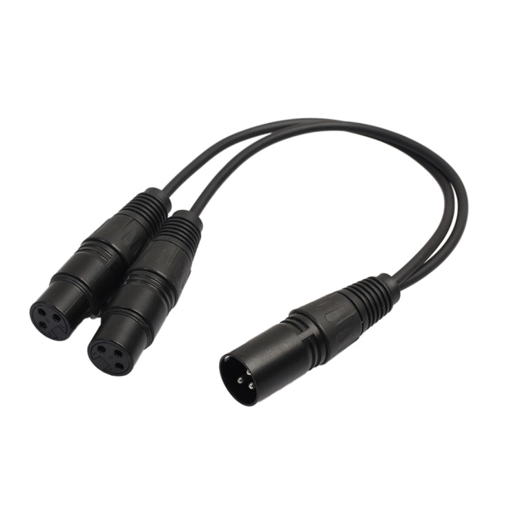30cm 3 Pin XLR CANNON 1 Male to 2 Female Audio Connector Adapter Cable for Microphone / Audio Equipment, 1 Male to 2 Female - HoMEdemic™ 