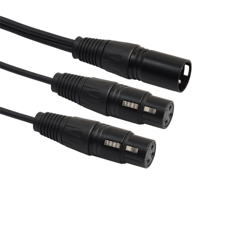 30cm 3 Pin XLR CANNON 1 Male to 2 Female Audio Connector Adapter Cable for Microphone / Audio Equipment, 1 Male to 2 Female - HoMEdemic™ 
