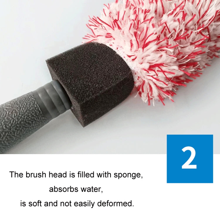 30cm Microfiber Long-handled Plush Tire Cleaning Brush(Black White) - HoMEdemic™ 