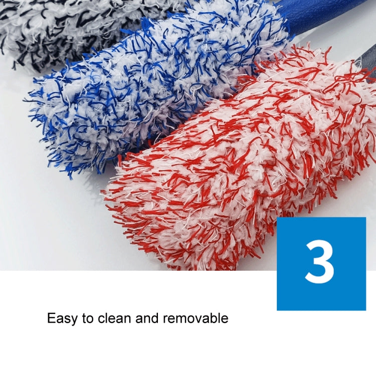 30cm Microfiber Long-handled Plush Tire Cleaning Brush(Blue White) - HoMEdemic™ 