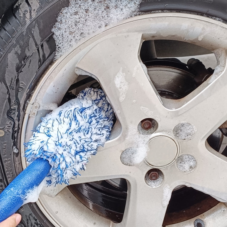 30cm Microfiber Long-handled Plush Tire Cleaning Brush(Red White) - HoMEdemic™ 