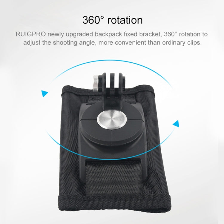 360 Degree Rotating Quick Release Strap Mount Shoulder Backpack Mount for GoPro, Insta360, DJI and Other Action Cameras(Black) - HoMEdemic™ 