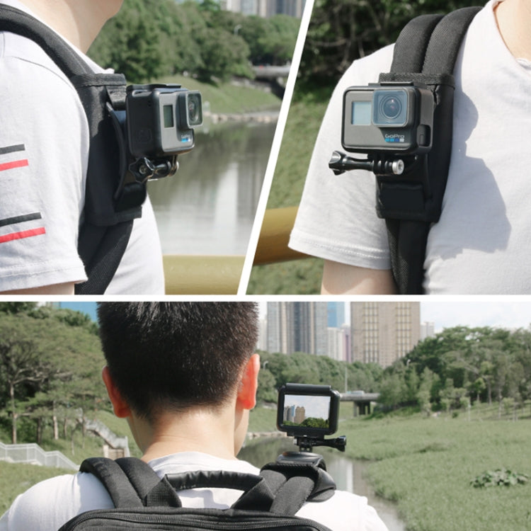 360 Degree Rotating Quick Release Strap Mount Shoulder Backpack Mount for GoPro, Insta360, DJI and Other Action Cameras(Black) - HoMEdemic™ 