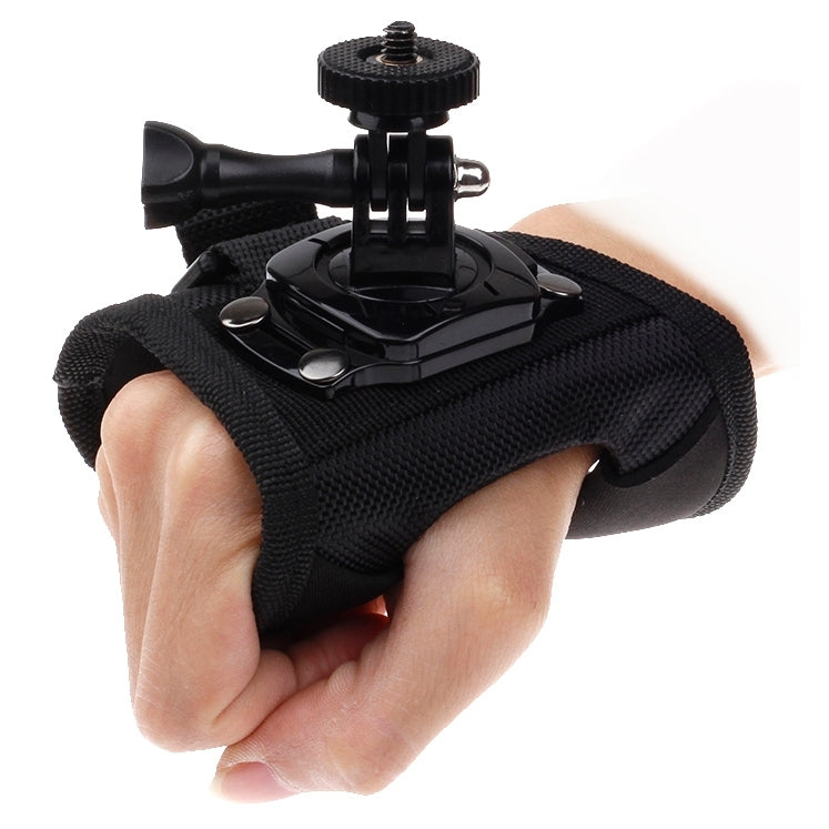 360 Degree Rotation Glove Style Strap Mount Wrist Strap Palm Holder with Screw and Adapter for Xiaomi Yi Sport Camera / GoPro Hero4 / 3+ / 3 / 2 / 1, Size: 45cm x 11cm - HoMEdemic™ 