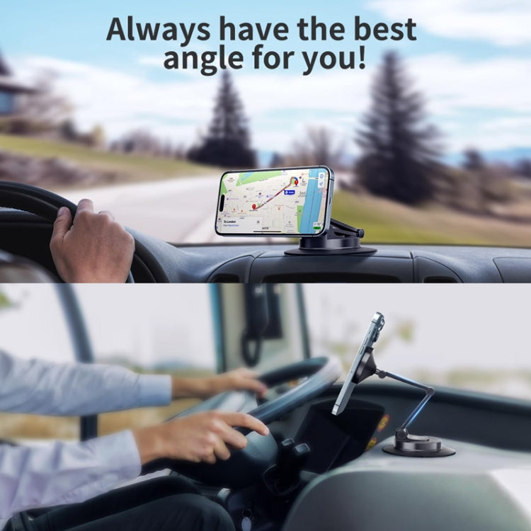 360 Rotating Car Magnetic Cell Phone Holder Magsafe Metal Car Folding Navigation Stand(Black) - HoMEdemic™ 