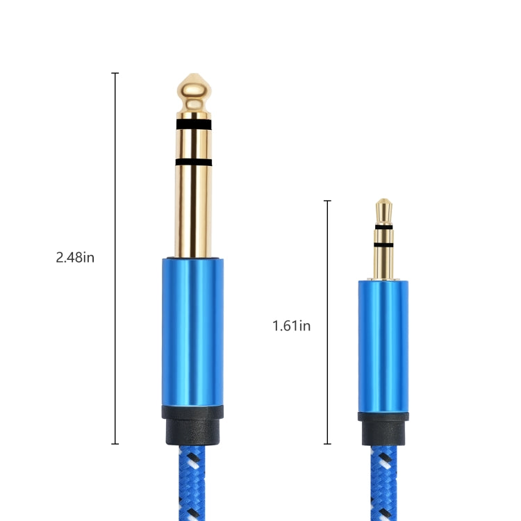 3662-3662BK 3.5mm Male to 6.35mm Male Stereo Amplifier Audio Cable, Length:1m(Blue) - HoMEdemic™ 