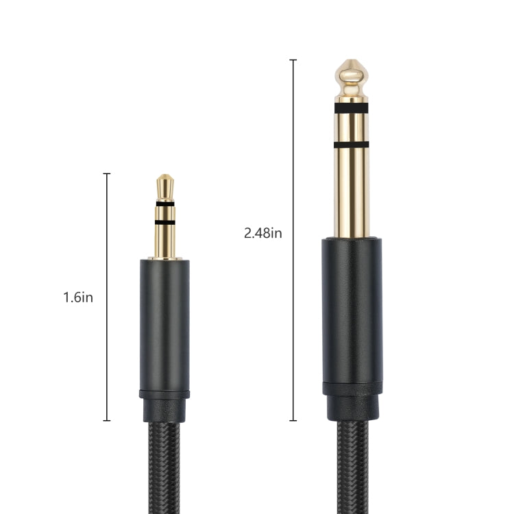 3662-3662BK 3.5mm Male to 6.35mm Male Stereo Amplifier Audio Cable, Length:2m(Black) - HoMEdemic™ 