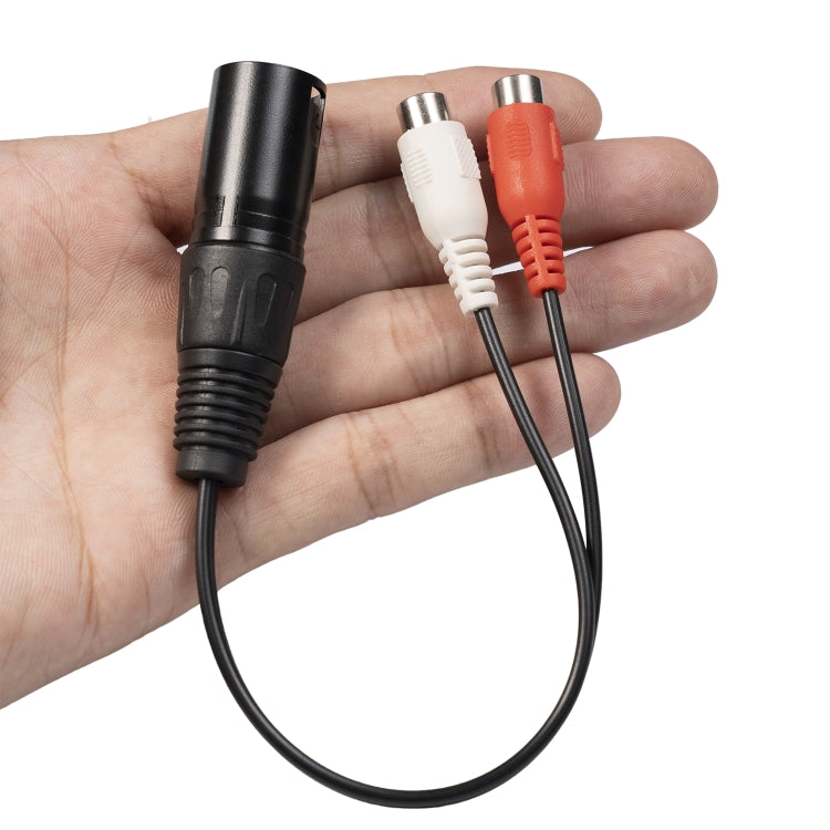 3713 3pin XLR Male to 2 x RCA Female Audio Cable, Length: 20cm, XLR M to 2 x RCA F - HoMEdemic™ 