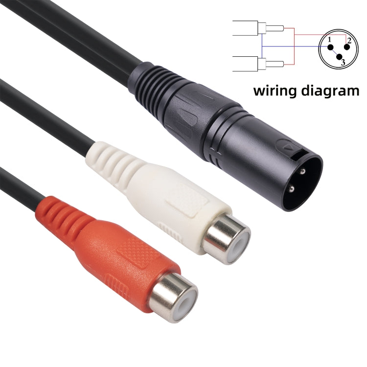 3713 3pin XLR Male to 2 x RCA Female Audio Cable, Length: 20cm, XLR M to 2 x RCA F - HoMEdemic™ 