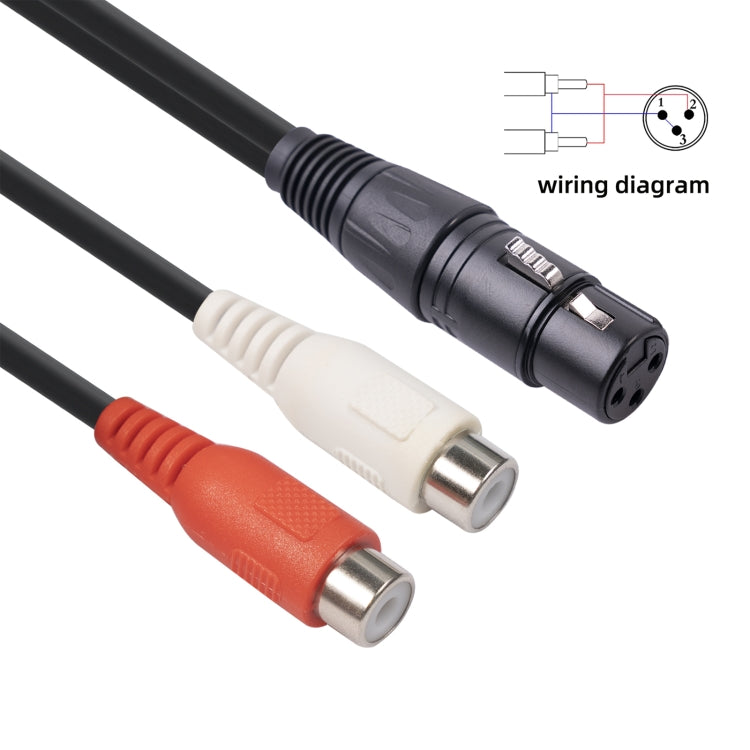 3714 3pin XLR Female to 2 x RCA Female Audio Cable, Length: 20cm, XLR F to 2 x RCA F - HoMEdemic™ 