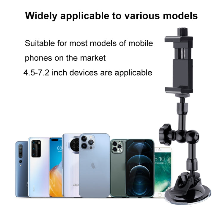 37cm Single Suction Cup Articulating Friction Magic Arm Phone Clamp Mount(Black) - HoMEdemic™ 