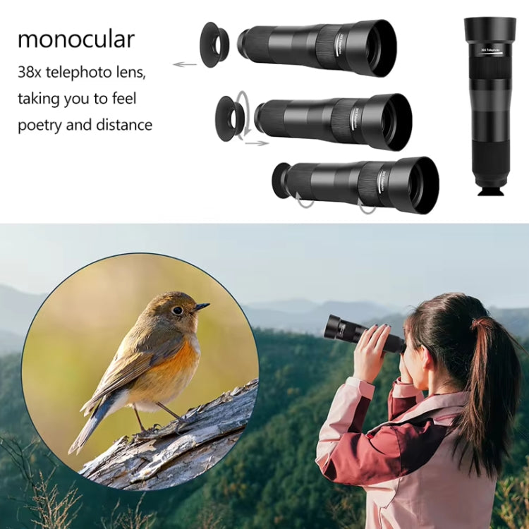 38X Mobile Phone Telephoto Lens Set Monocular Telescope With Tripod - HoMEdemic™ 