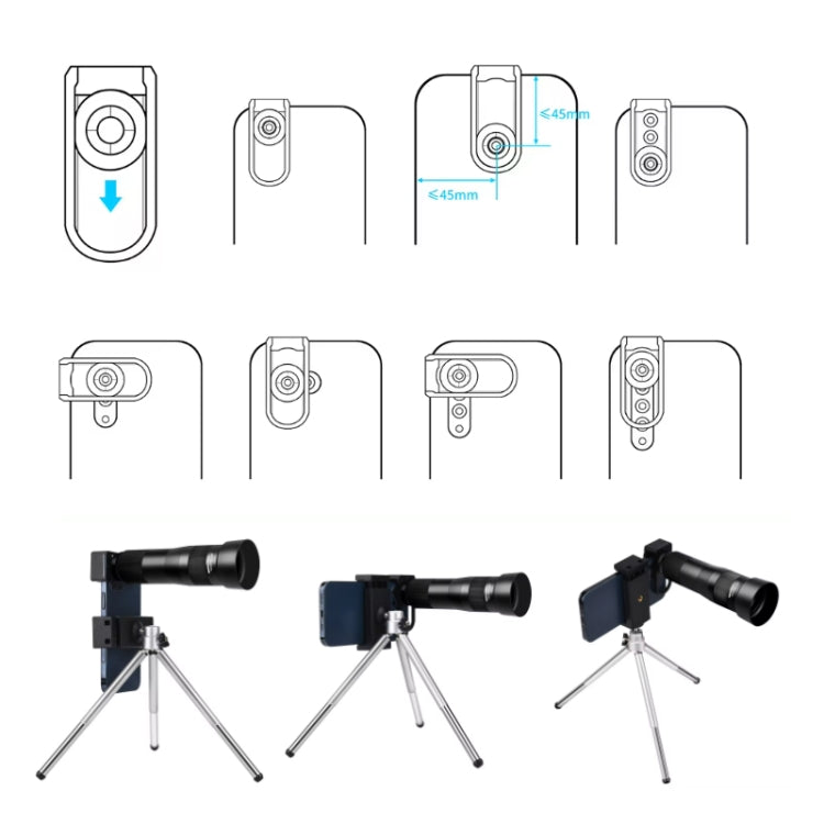 38X Mobile Phone Telephoto Lens Set Monocular Telescope With Tripod - HoMEdemic™ 