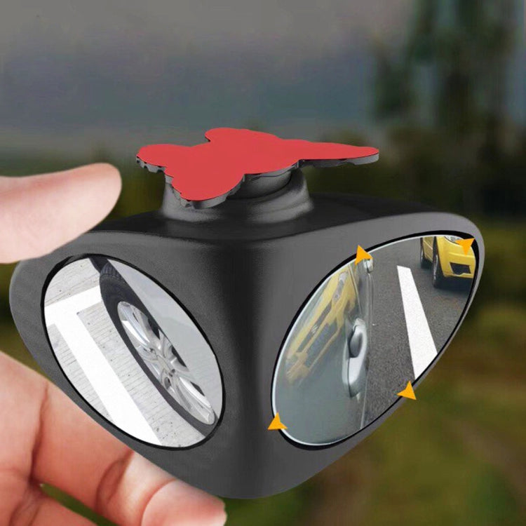 3R-046 360 Degrees Rotatable Right Blind Spot Side Assistant Mirror for Auto Car, Right Black, Right White - HoMEdemic™ 