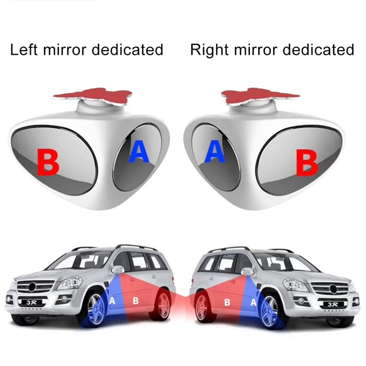 3R-051 360 Degrees Rotatable Left Blind Spot Side Assistant Mirror for Auto Car, Left Black, Left White - HoMEdemic™ 