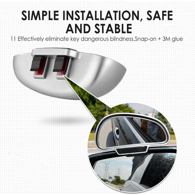 3R-091 Car Blind Spot Left Rear View Wide Angle Adjustable Mirror, 3R-091, 3R-091 (Black) - HoMEdemic™ 