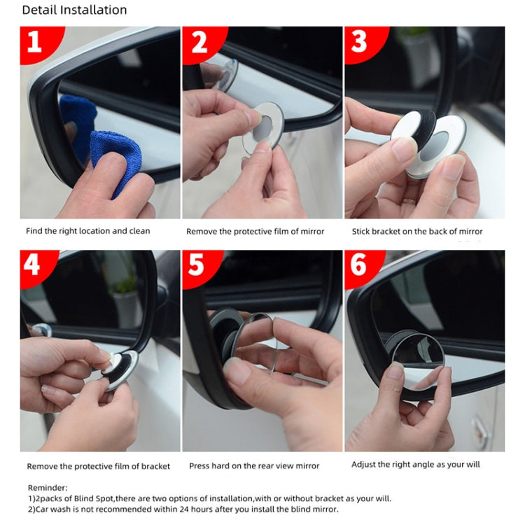 3R 3R-050 Car Rear View Mirror Auxiliary Mirror Car Adjustable Round Blind Spot Mirror - HoMEdemic™ 