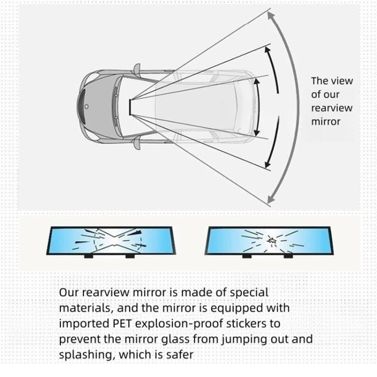3R 3R-123 Car Suction Cup Curved Wide Angle Rear View Mirror - HoMEdemic™ 