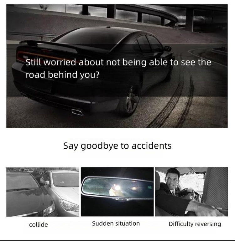 3R 3R-332 Car Panoramic Flat Rear View Mirror Interior Rear View Mirror - HoMEdemic™ 
