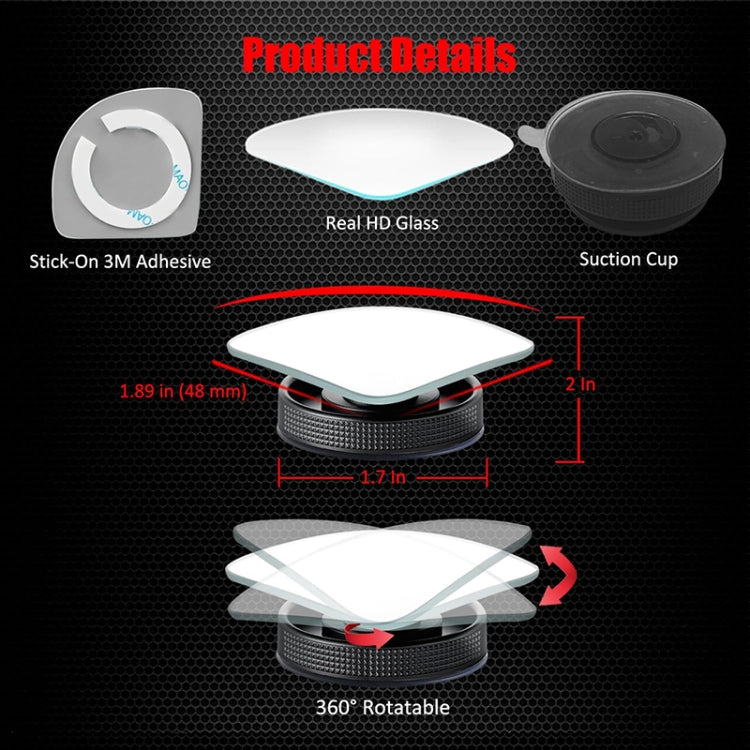 3R 3R-357 Car Suction Cup Auxiliary Side View Mirror Round Blind Spot Mirror - HoMEdemic™ 
