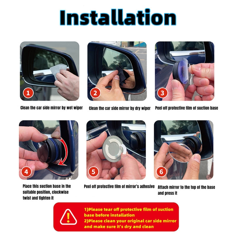 3R 3R-357 Car Suction Cup Auxiliary Side View Mirror Round Blind Spot Mirror - HoMEdemic™ 