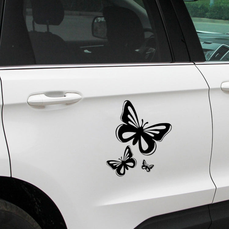 3pcs /Set Butterfly Hollow Car Scratch Decorative Fuel Tank Cap Sticker(Black) - HoMEdemic™ 