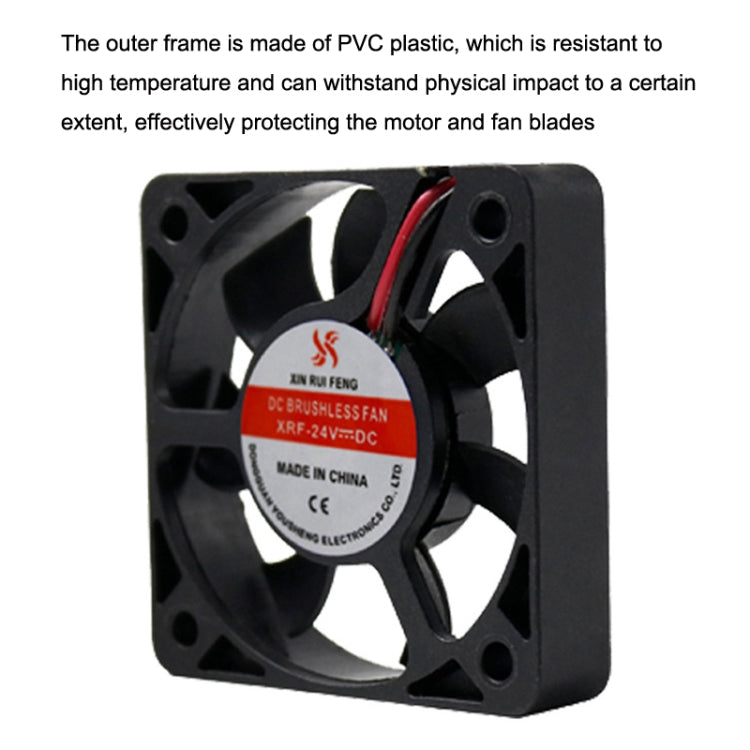3pcs XIN RUI FENG 24V Ball Bearing 5cm Silent DC Cooling Fan - HoMEdemic™ 