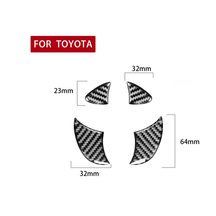 4 PCS / Set Carbon Fiber Car Front Middle Net Logo Decorative Sticker for Toyota 4Runner 2010-2020, Front Middle Net Logo - HoMEdemic™ 