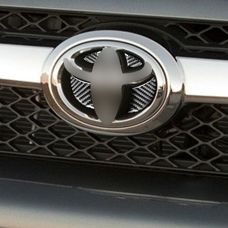 4 PCS / Set Carbon Fiber Car Front Middle Net Logo Decorative Sticker for Toyota 4Runner 2010-2020, Front Middle Net Logo - HoMEdemic™ 