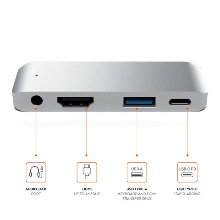 4 in 1 Type-C / USB-C to HDMI + AUX + USB + PD Type-C / USB-C HUB Adapter Multifunction HD Dock - HoMEdemic™ 