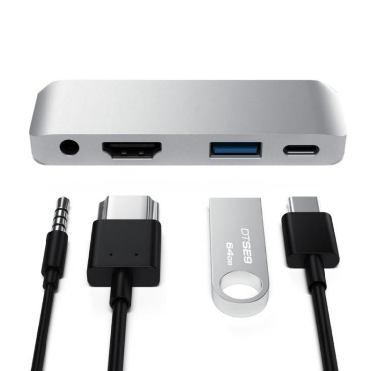 4 in 1 Type-C / USB-C to HDMI + AUX + USB + PD Type-C / USB-C HUB Adapter Multifunction HD Dock - HoMEdemic™ 