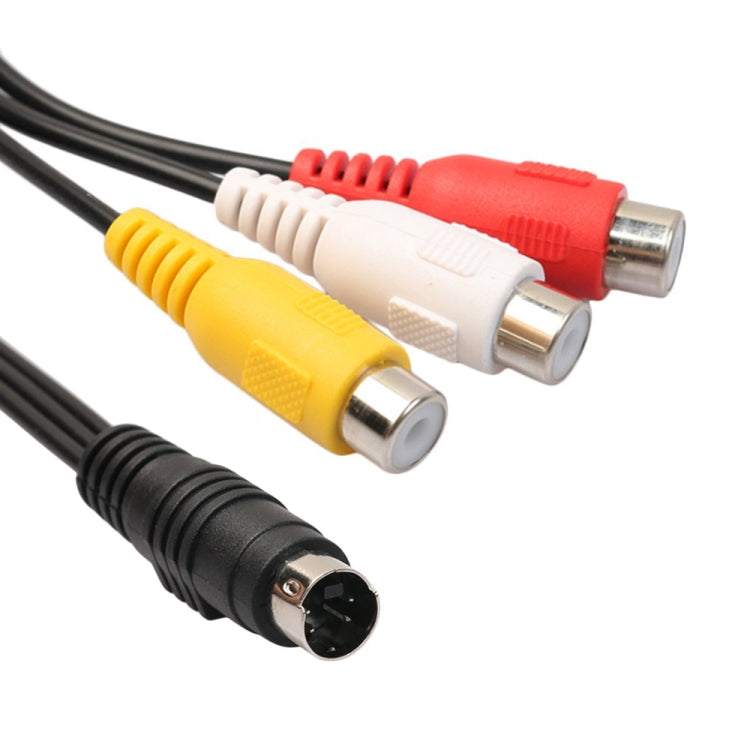 4-pin S-Video TV to RCA Converter AV female Cable Adapter, Length: 20cm, S-Video to AV 3RCA Female - HoMEdemic™ 