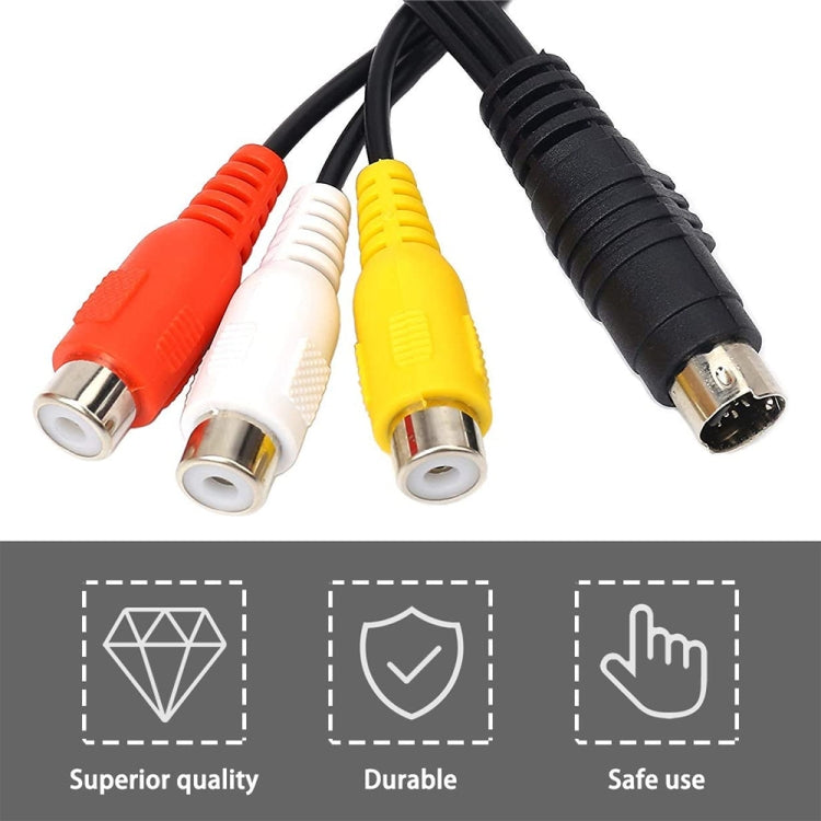 4-pin S-Video TV to RCA Converter AV female Cable Adapter, Length: 20cm, S-Video to AV 3RCA Female - HoMEdemic™ 