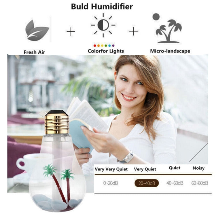 400ML Colorful Light Portable Bulb Shape Aromatherapy Air Purifier Humidifier for Home / Office / Car(Gold) - HoMEdemic™ 