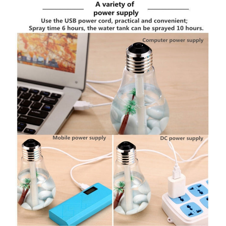 400ML Colorful Light Portable Bulb Shape Aromatherapy Air Purifier Humidifier for Home / Office / Car(Silver) - HoMEdemic™ 
