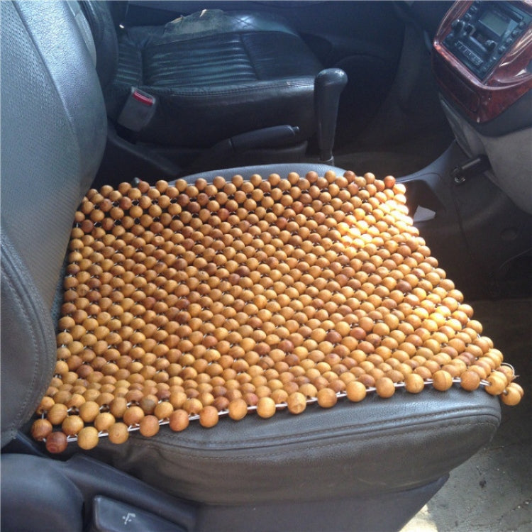 44x44cm Summer Car Pure Wood Beads Square Seat Cushion(Yellow) - HoMEdemic™ 
