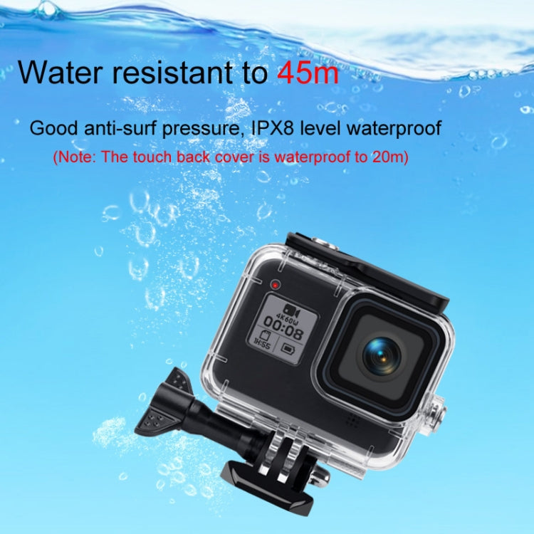 45m Waterproof Case + Touch Back Cover + Purple Red Pink Lens Filter for GoPro HERO8 Black - HoMEdemic™ 